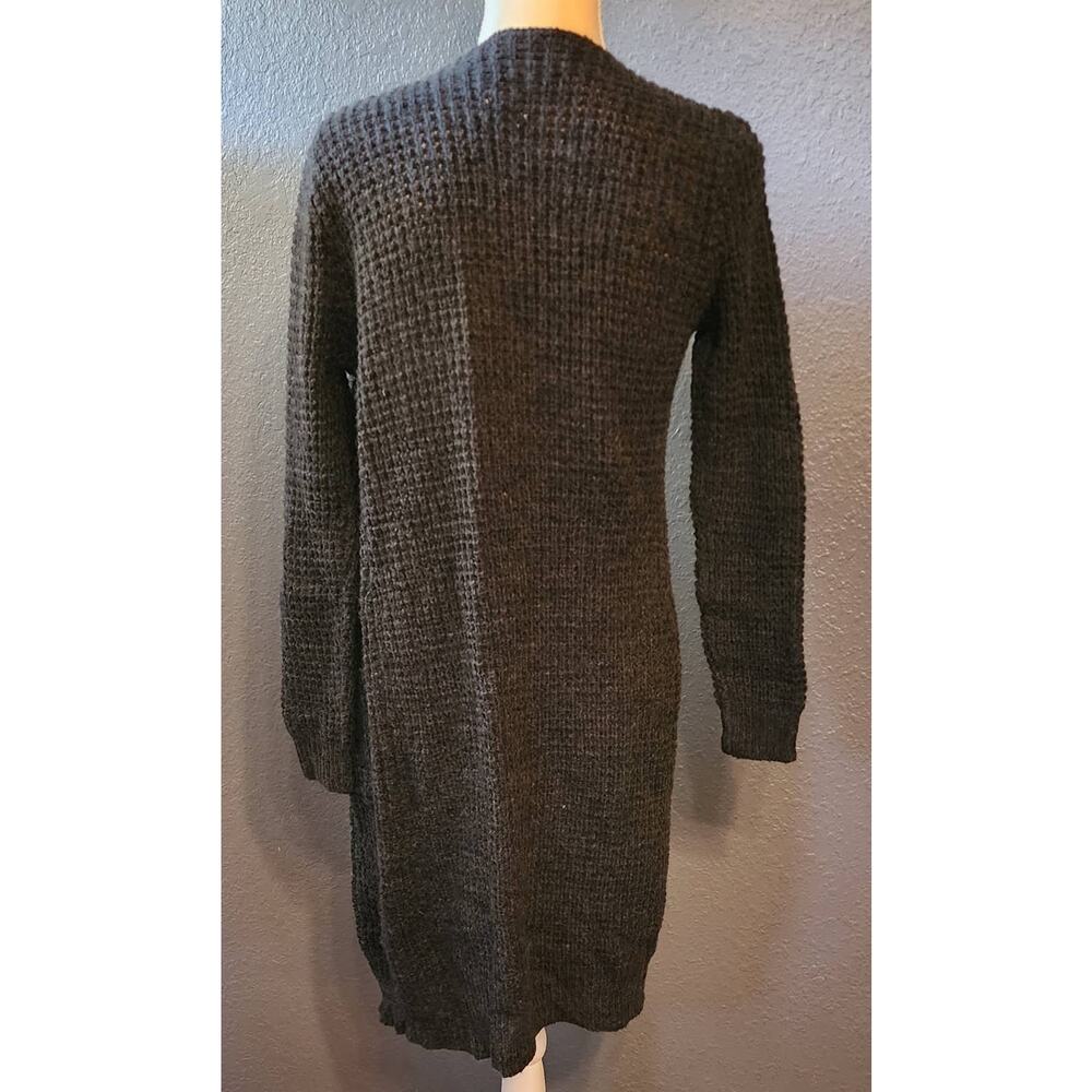 Ashley Sweater Women's Grey Ribbed Knit Cardigan Sweater Front Pockets Small - Picture 4 of 6